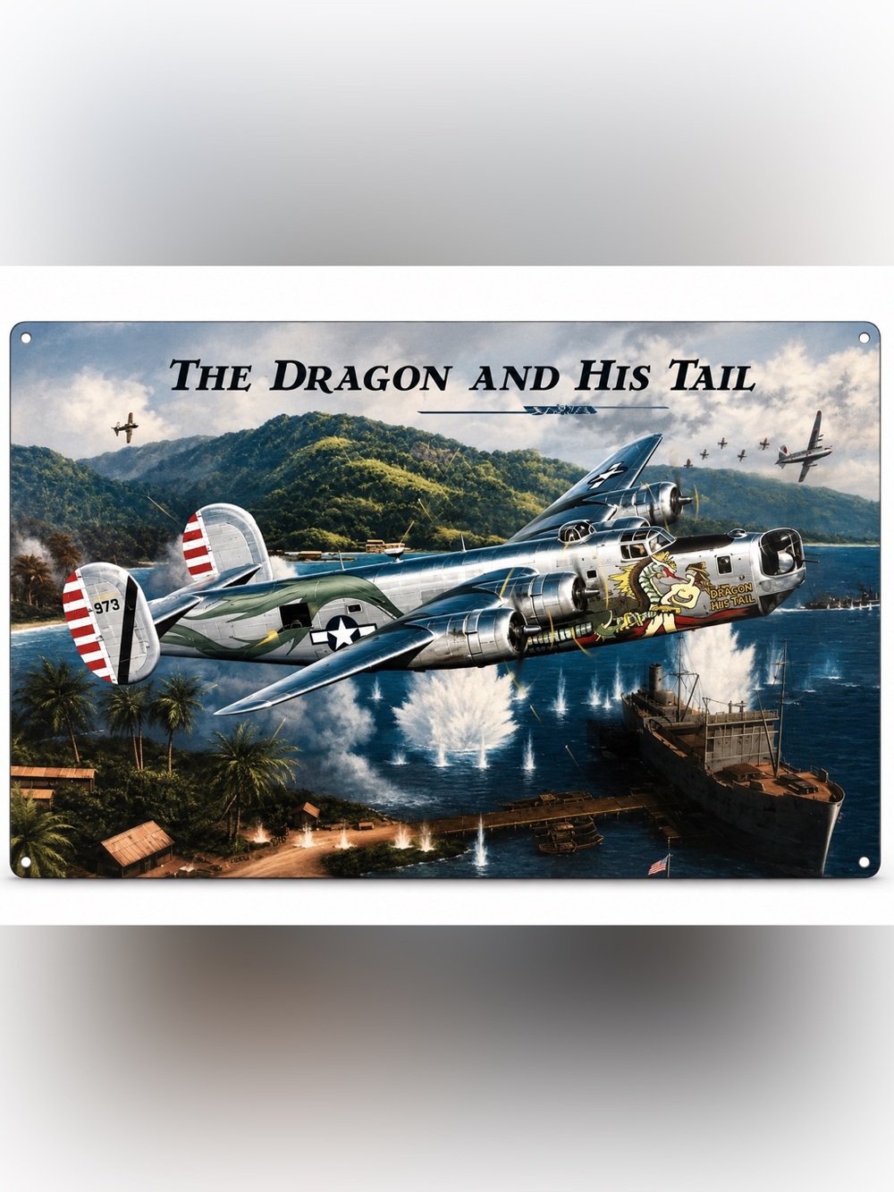 NEW Large Heavy Duty Steel The Dragon And His Tail Metal Sign